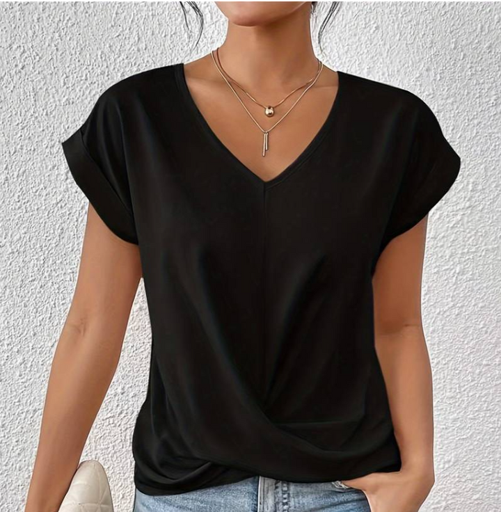 Aleandra Tucking V-neck Top