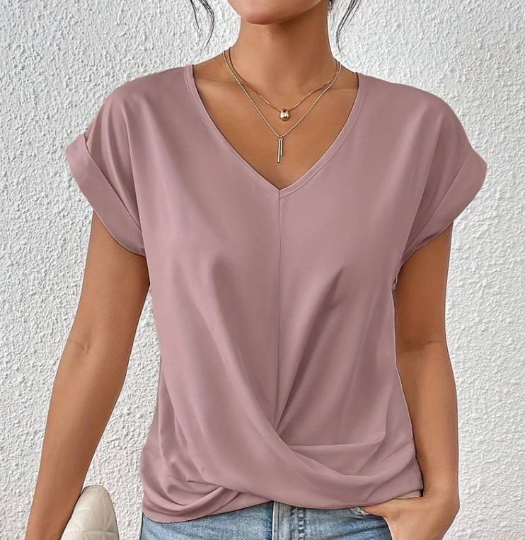 Aleandra Tucking V-neck Top