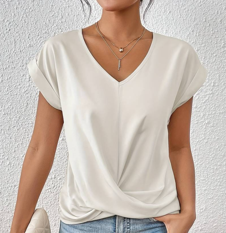 Aleandra Tucking V-neck Top