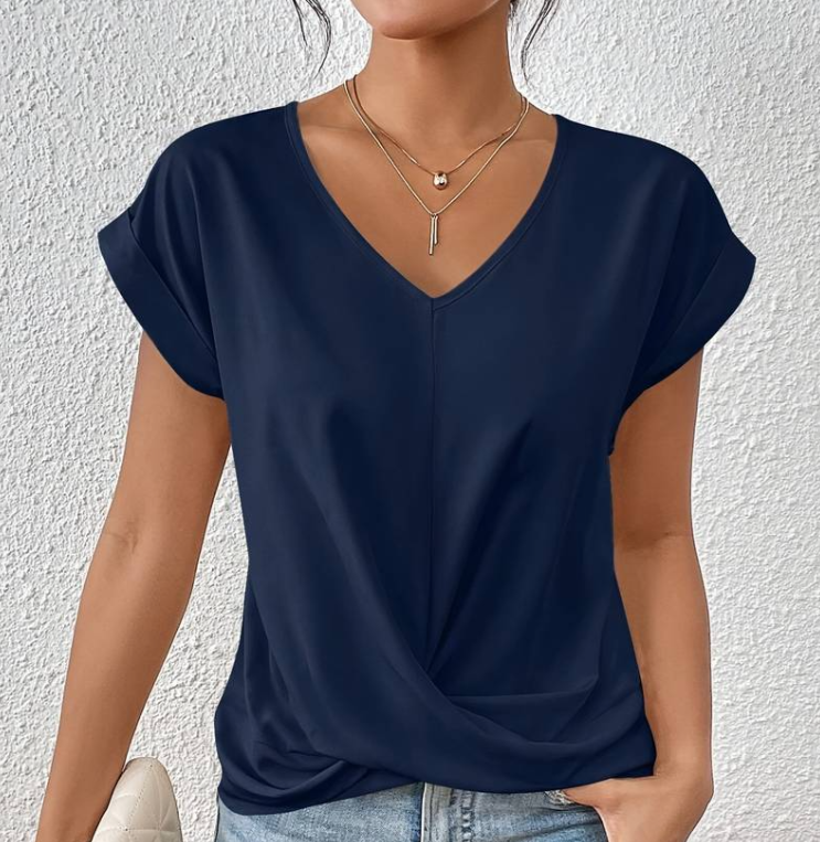 Aleandra Tucking V-neck Top